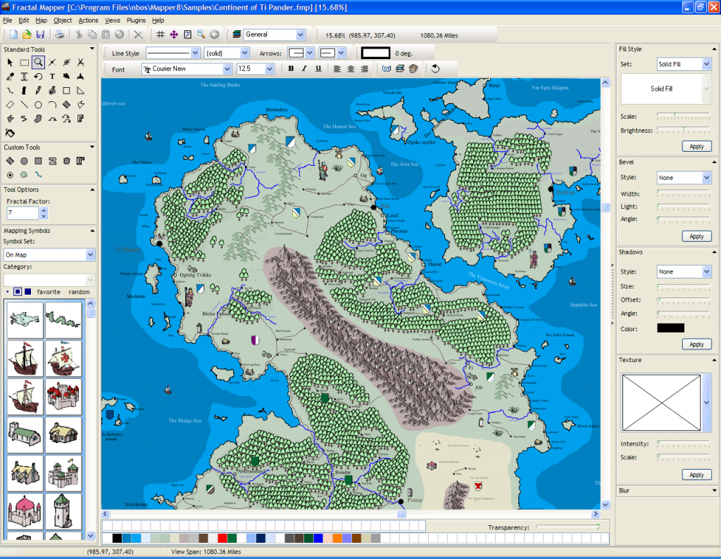 Fractal Mapper 8 continent screenshot