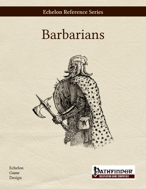 Echelon Reference Series: Barbarian, cover second draft